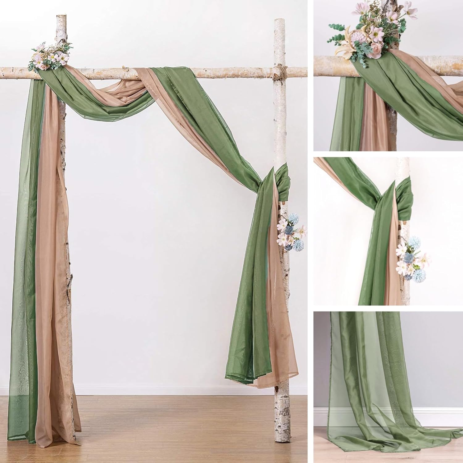 MIULEE Sheer Window Scarf Valance Spring Elegant Swag Curtain