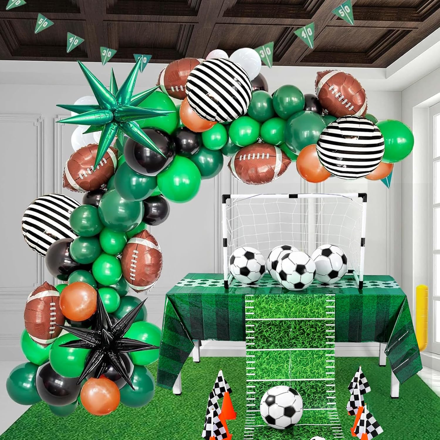 Football Party Field Aisle Runner for Game Day Decor