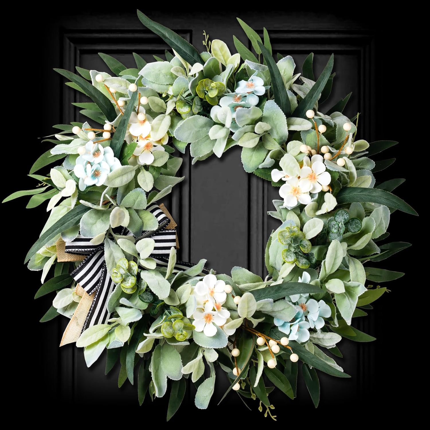 Lambs Ear Wreath for Front Door Year Round