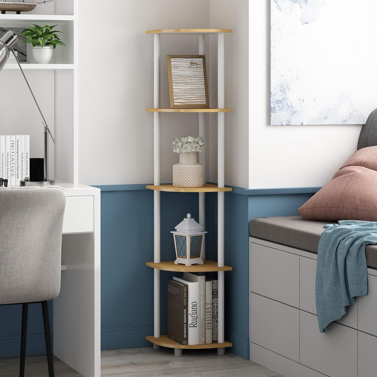 Furinno Turn-N-Tube 5 Tier Corner Display Rack