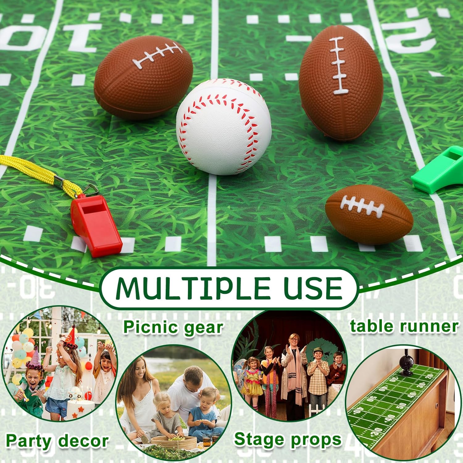 Jansun Football Field Runners 10 Ft for Game Day Party