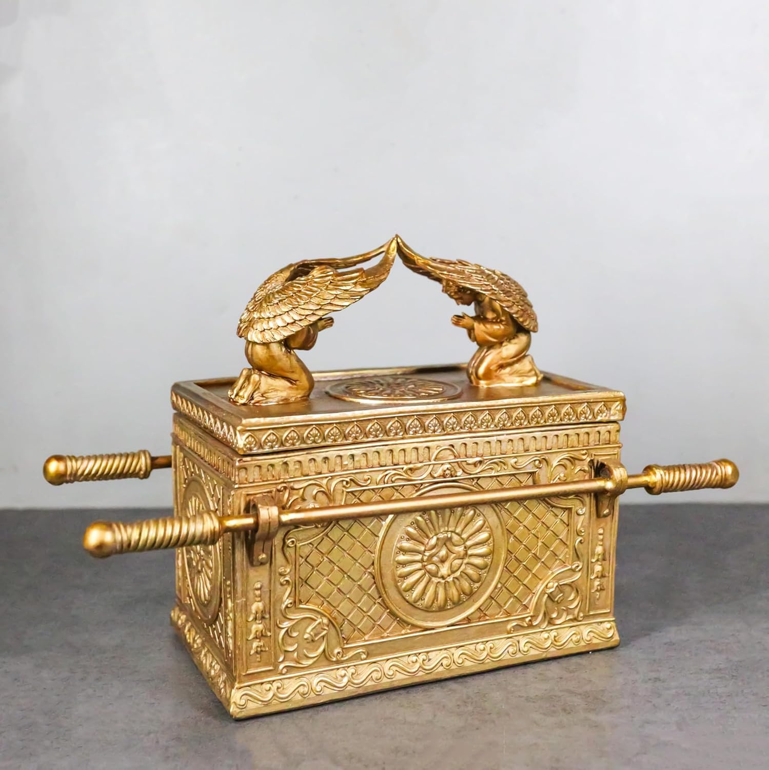 Ebros Matte Gold Ark of the Covenant Decorative Figurine