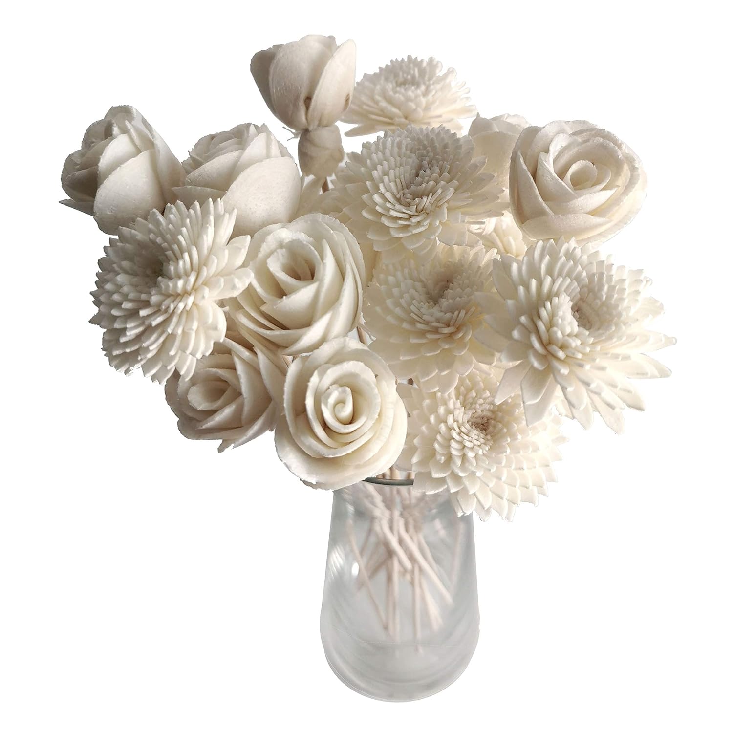 20 Mini Gerbera Rose Sola Flower Reed Diffuser Stick for Home Fragrance