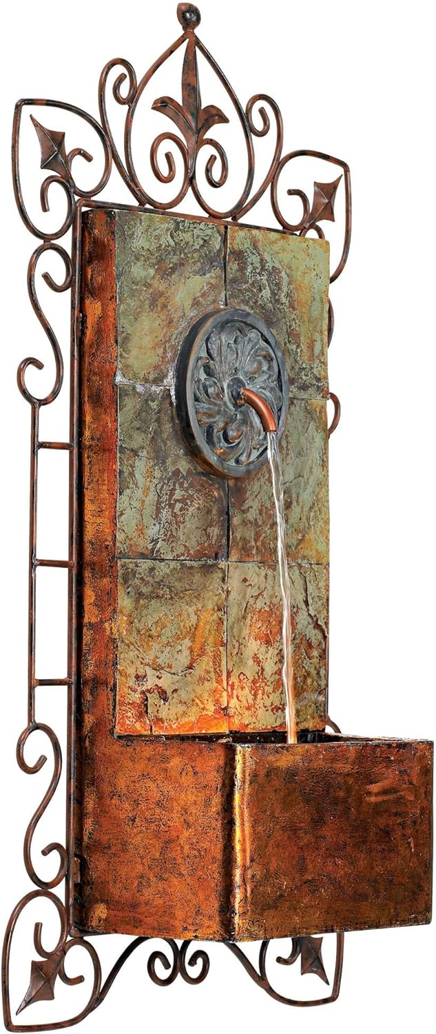 Ibizi 33 Inch Rustic Wall Fountain with LED Light