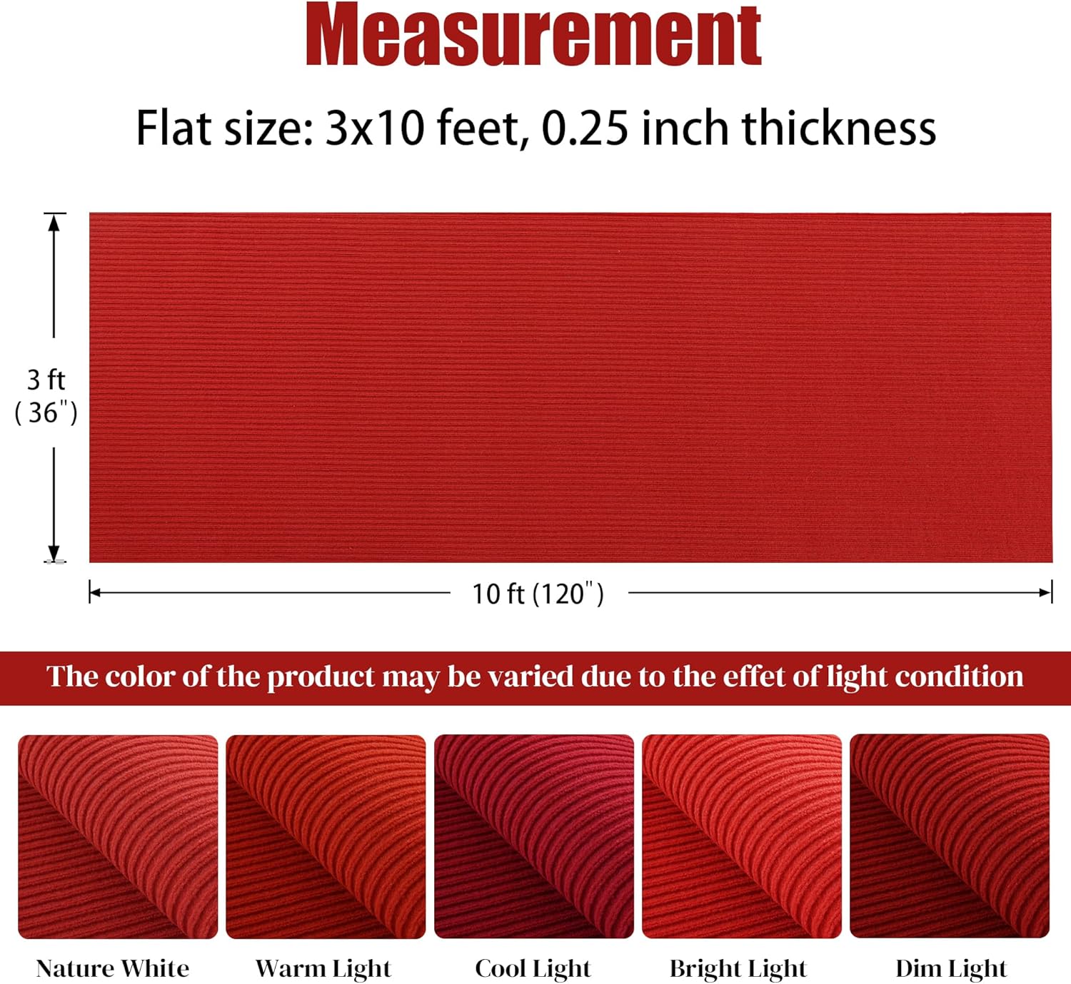 HOMBYS Extra Thick Red Carpet Runner 3x10ft