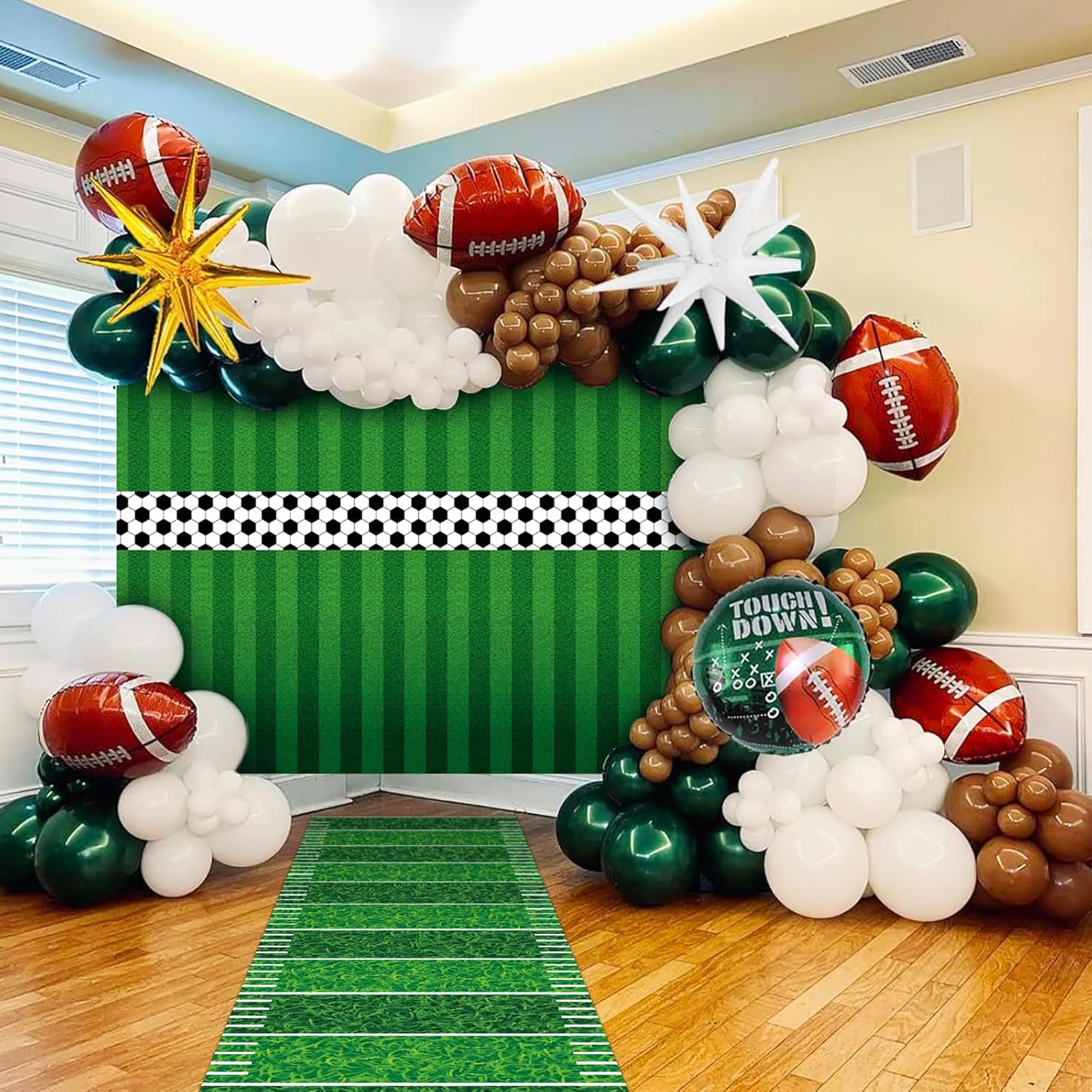 Football Party Field Aisle Runner for Game Day Decor