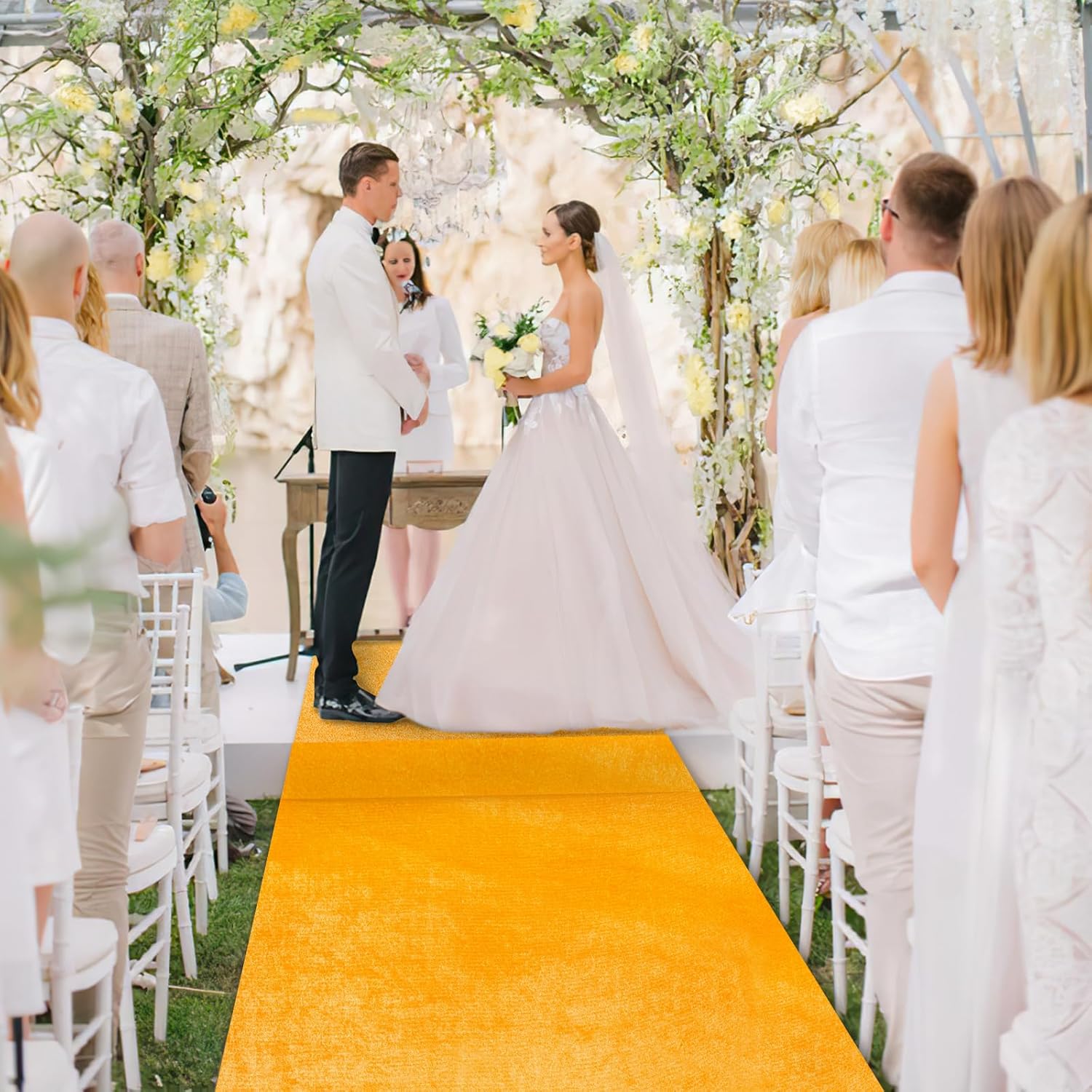 Gold Velvet Aisle Runner for Weddings 45ft x 15ft