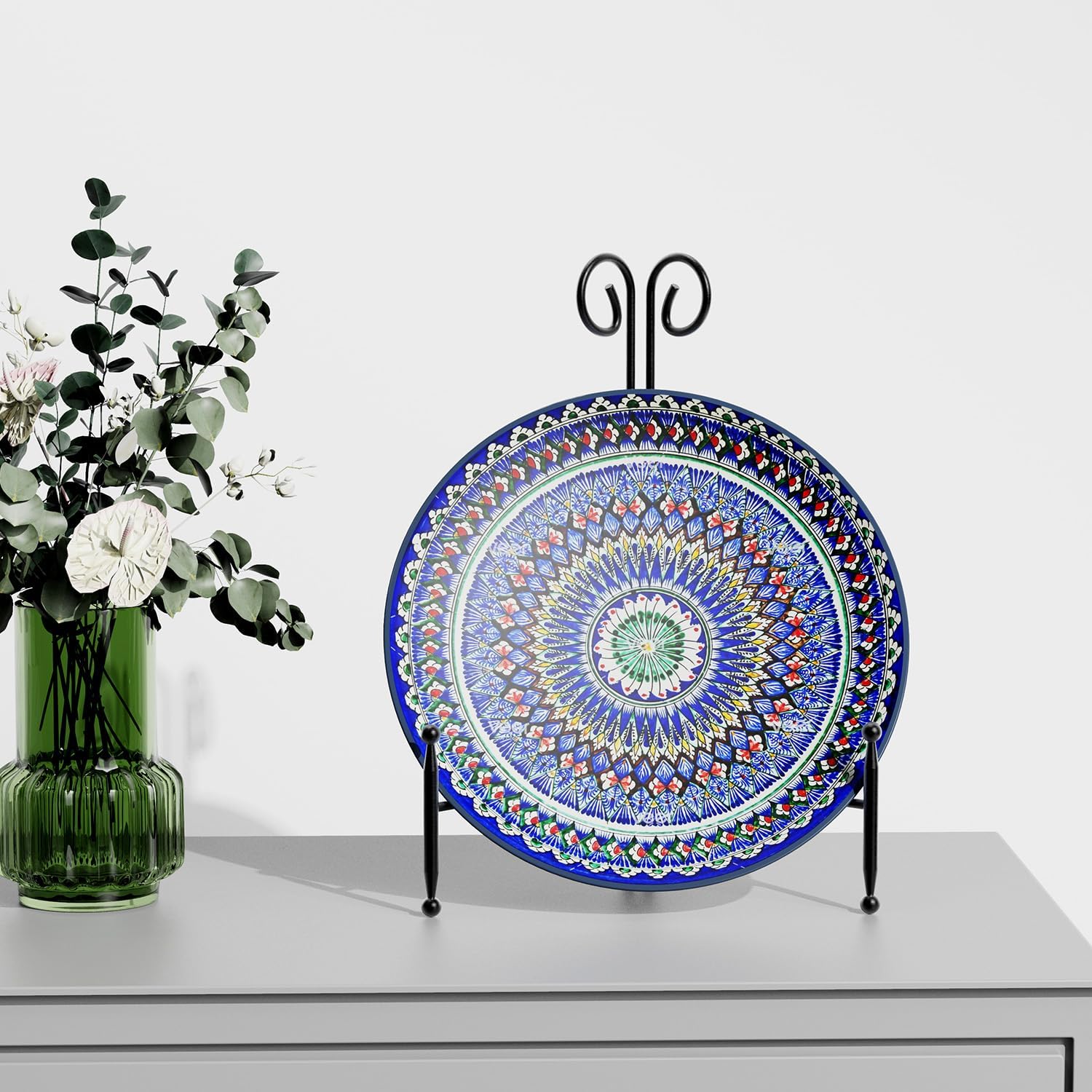 Black Plate Stand Display 12 Inch 2 Pack