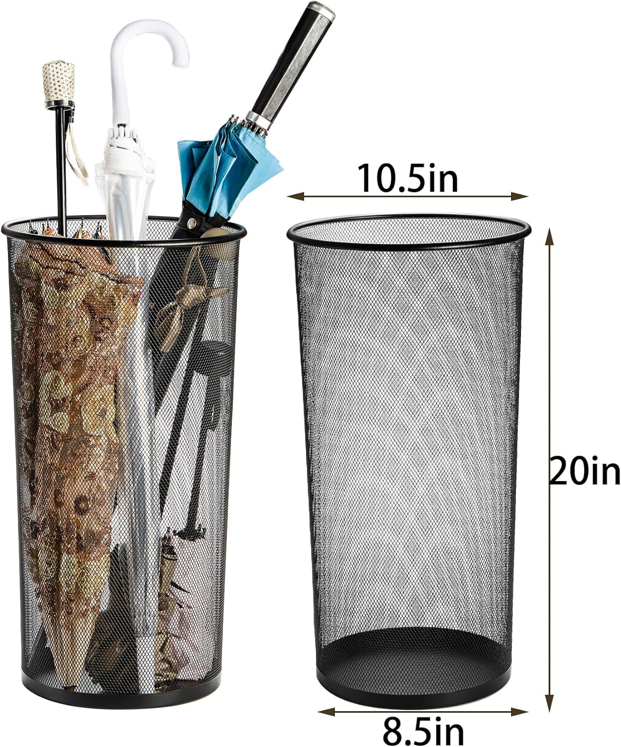 Youeon 2 Pack Black Metal Mesh Umbrella Stand