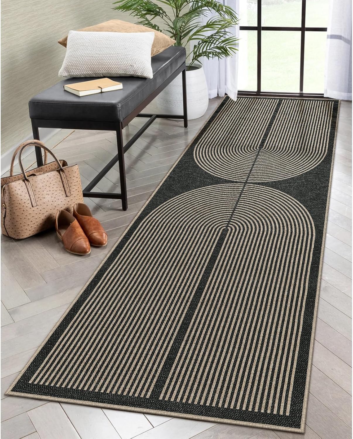 Lahome Modern Rainbow Kitchen Runner Rug 2x8