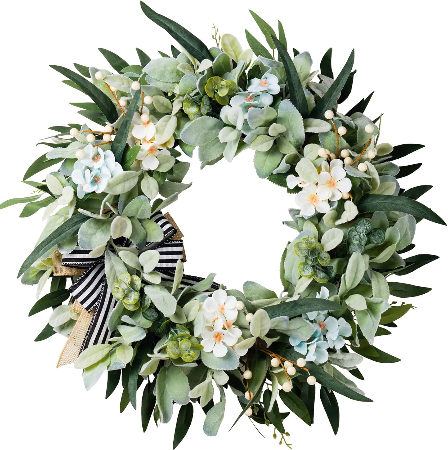 Lambs Ear Wreath for Front Door Year Round