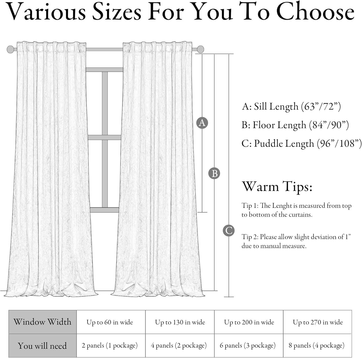 KGORGE Velvet Blackout Curtains 84 Inches Set of 2