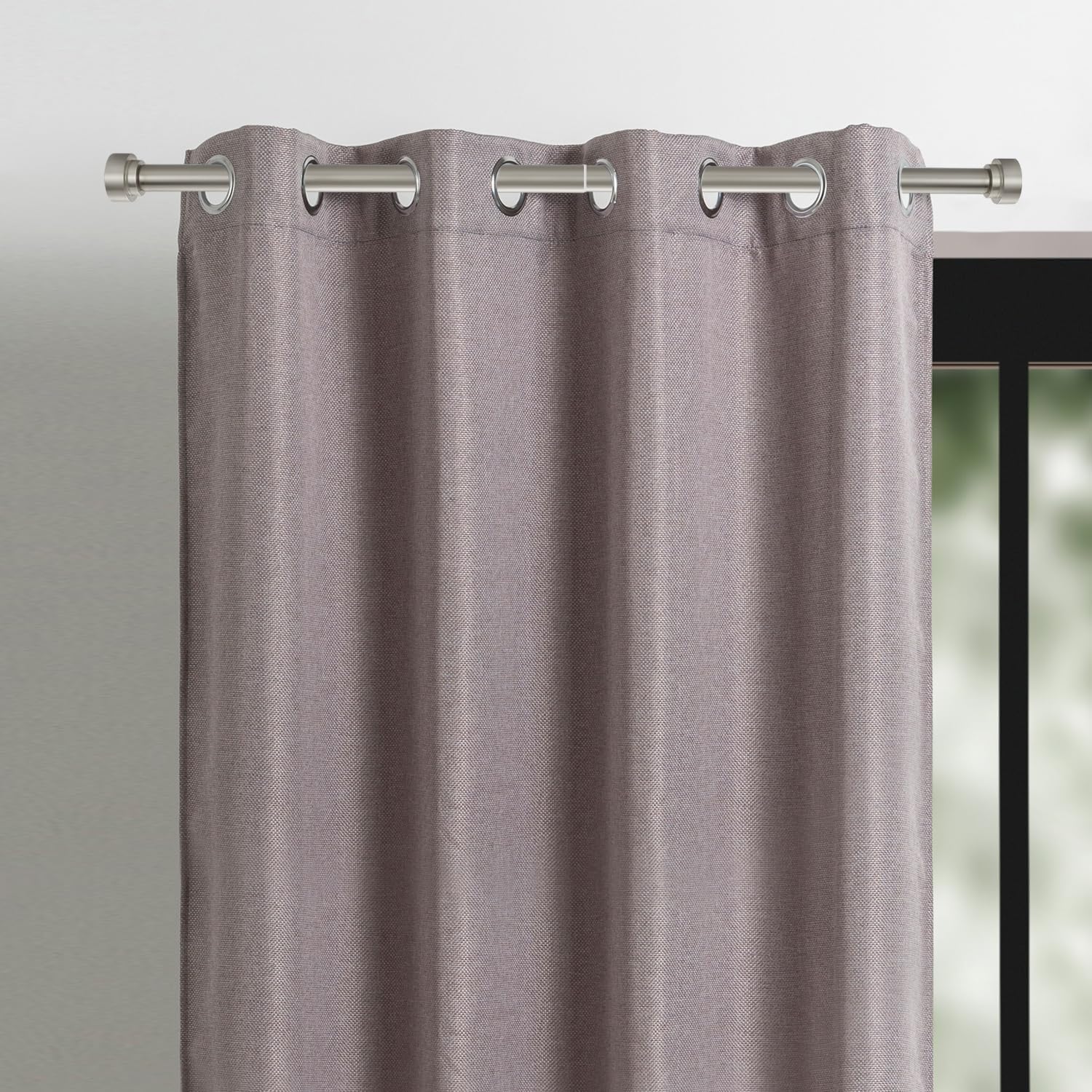 Kemmie 12-20 Inch Telescoping Curtain Rod 1 Inch Diameter Matte Nickel