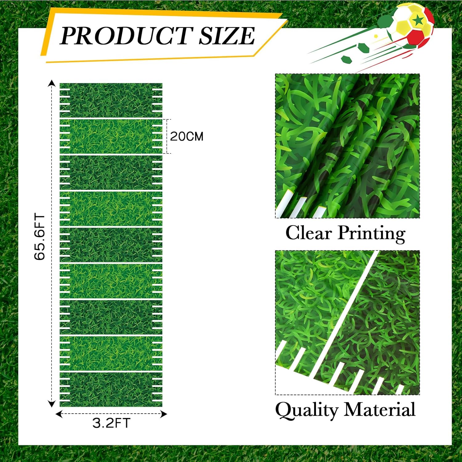 Football Party Field Aisle Runner for Game Day Decor