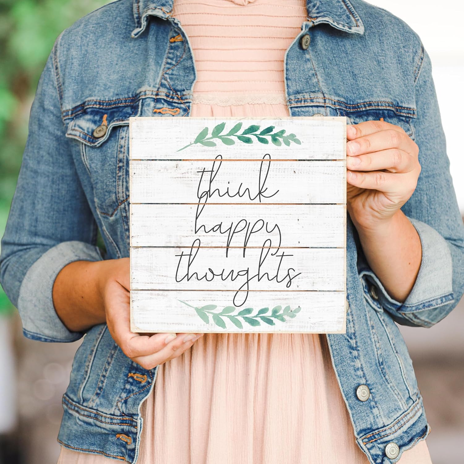 Perfect Pallet Petites 8 Wood Sign Think Happy Thoughts