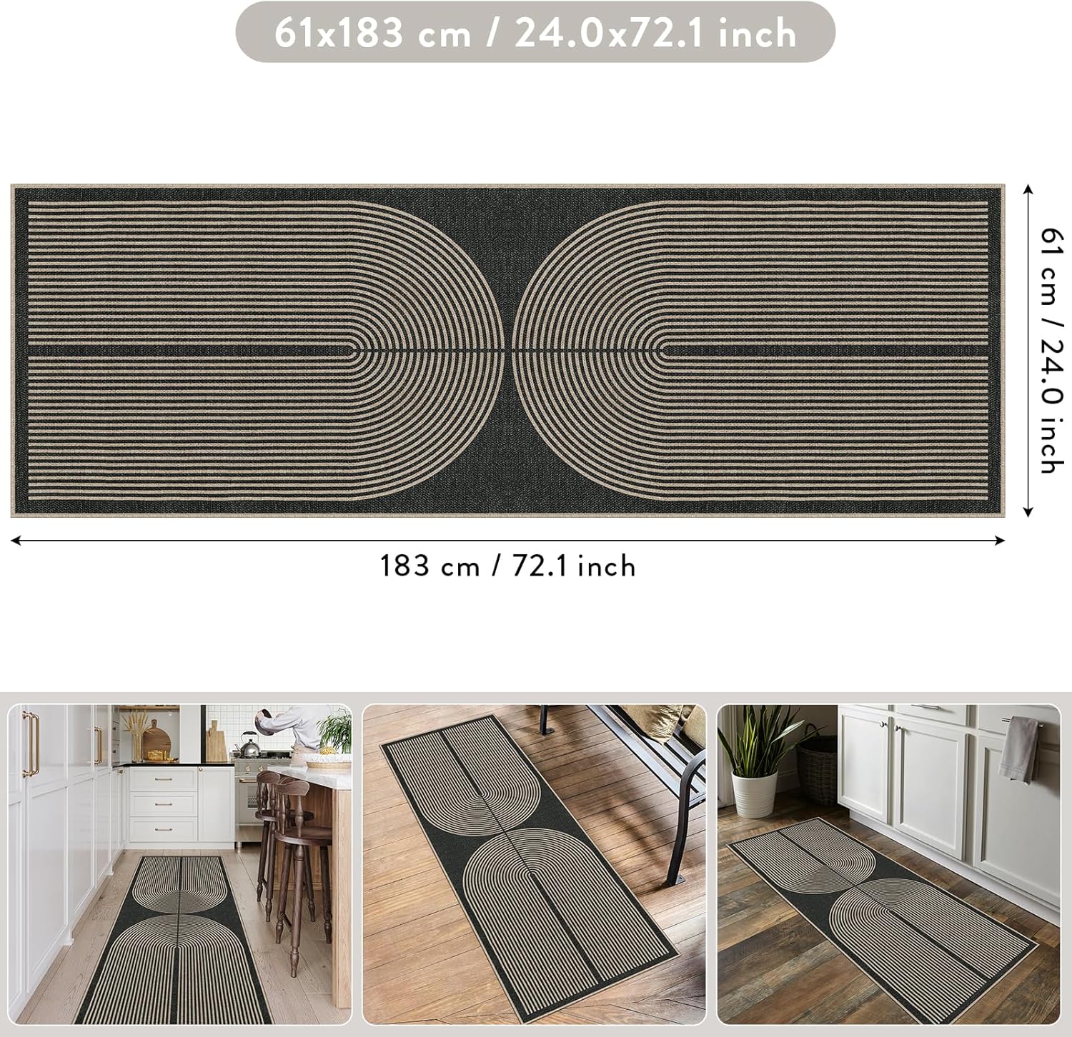 Lahome Modern Rainbow Hallway Runner Rug