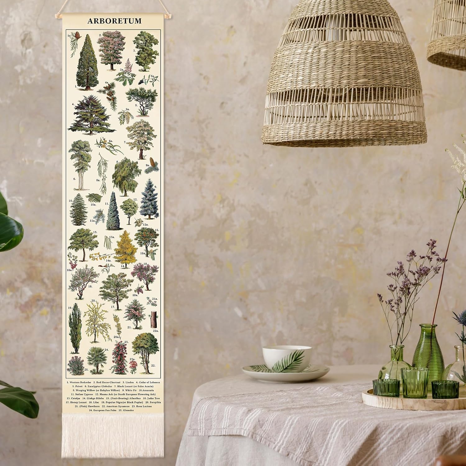 Feifeiya Vintage Plants Vertical Tapestry Wall Art