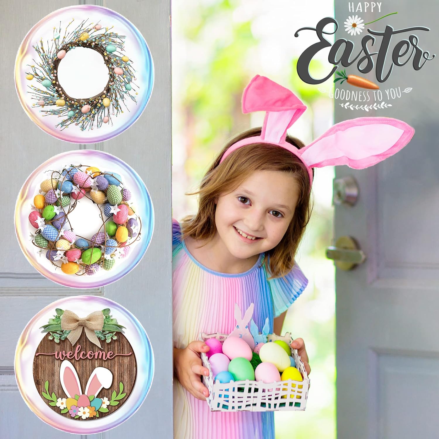 15 Inch Wreath Hangers 2 Pack Door Decor Organizer
