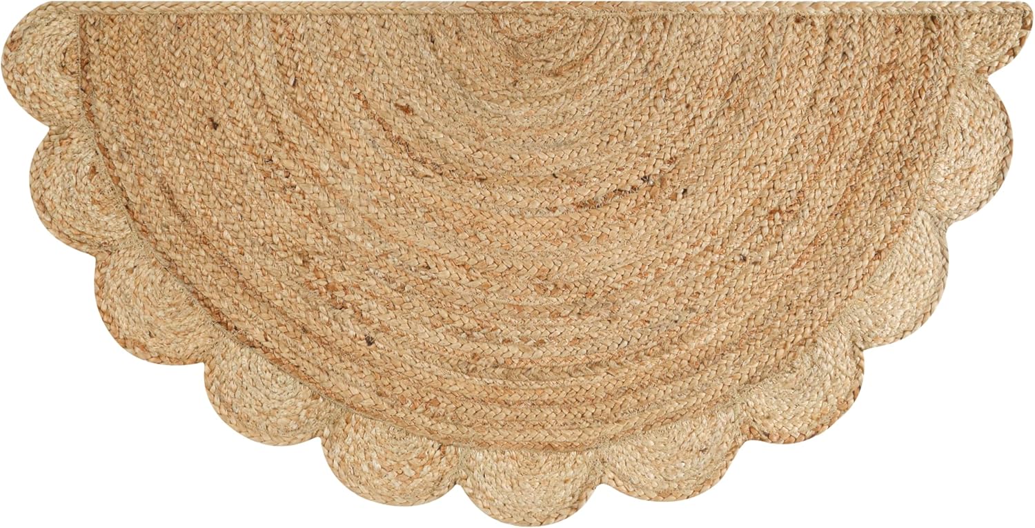 Boho Braided Jute Area Rug 15x3 ft Reversible