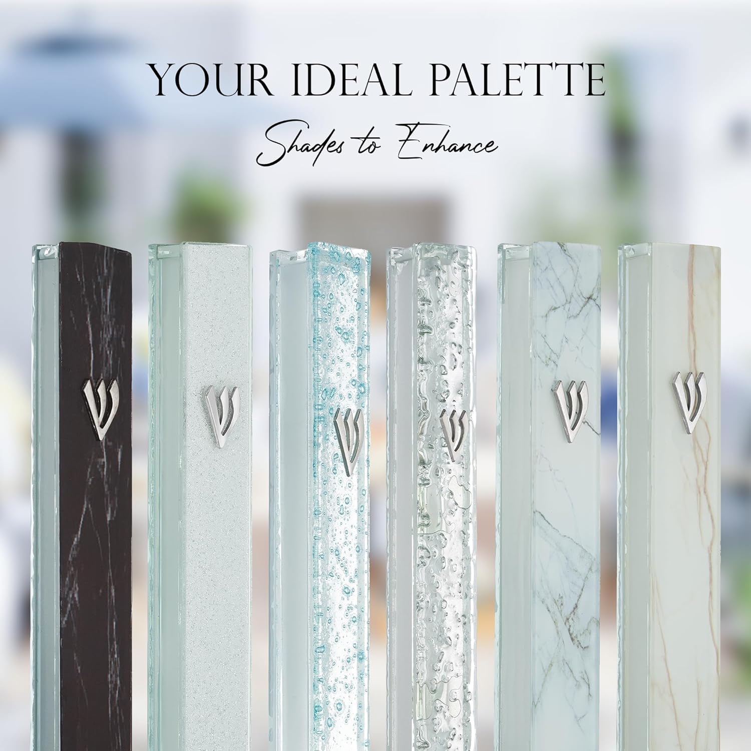 Modern Glass Mezuzah Case with Shattered Design