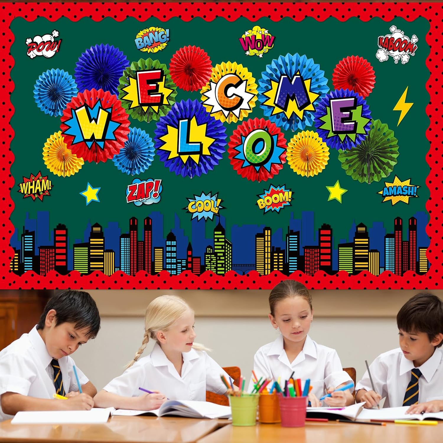 Super Theme Hero Welcome Back Bulletin Board Set
