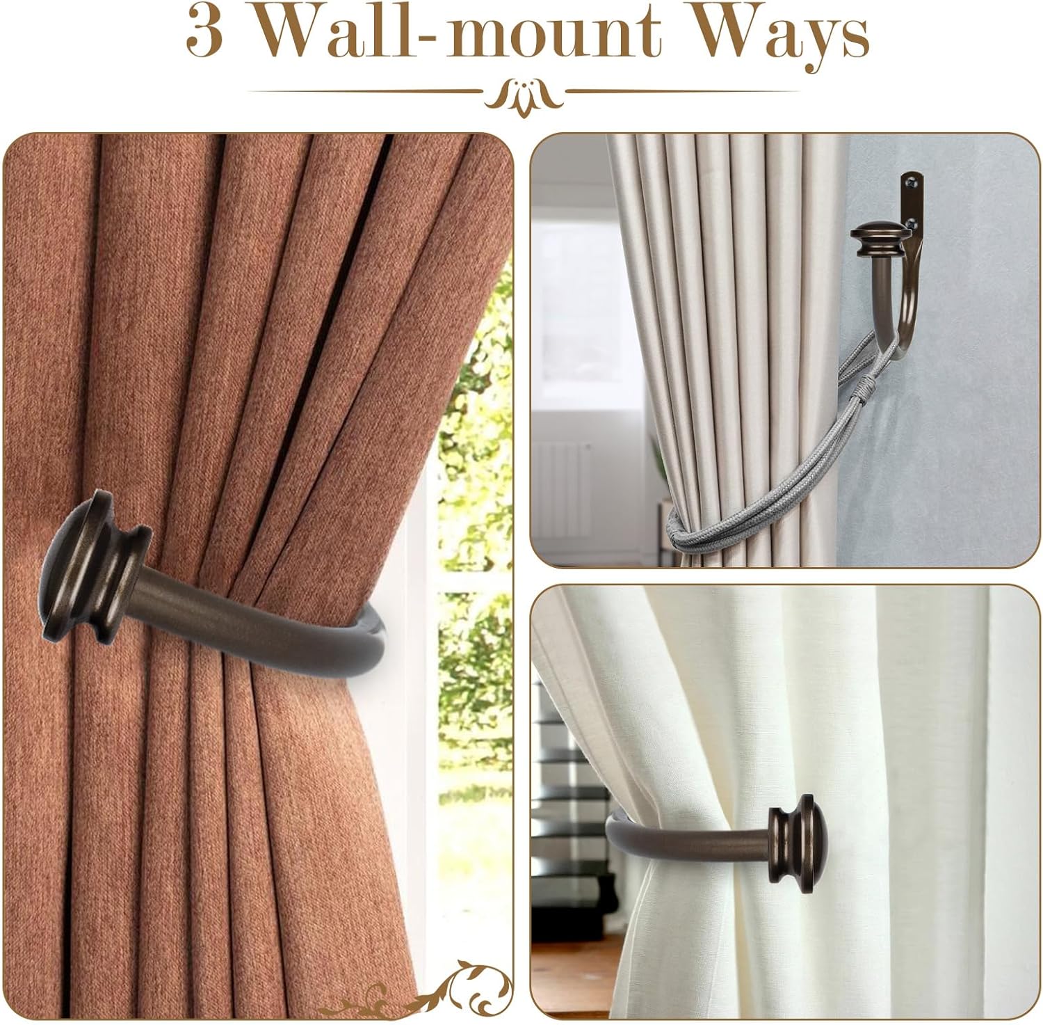 TONIAL Curtain Holdbacks 2 Pack Bronze