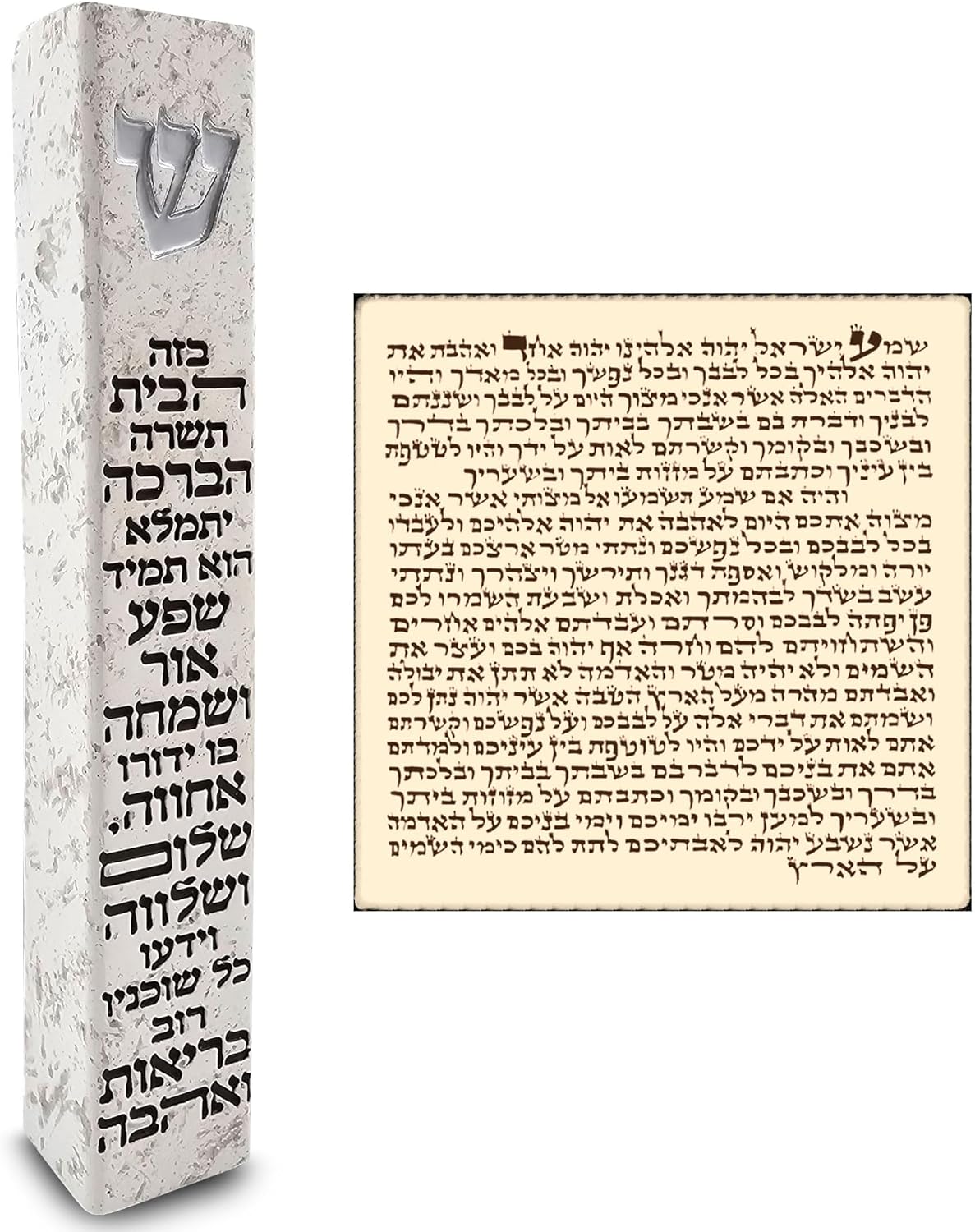 Talisman4u Modern Marble Mezuzah Case with Scroll