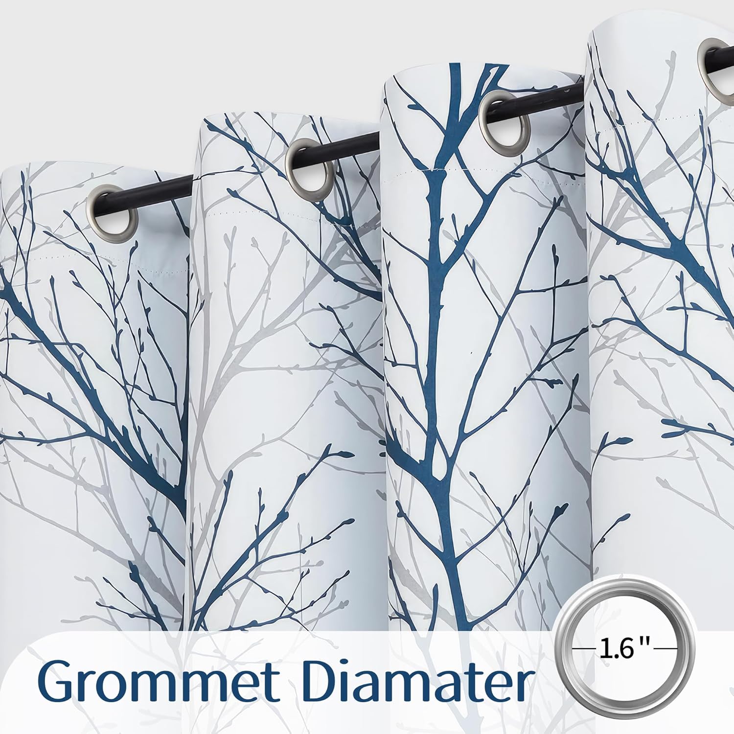 FMFUNCTEX Grommet Curtains 84 Inches Blackout Panels