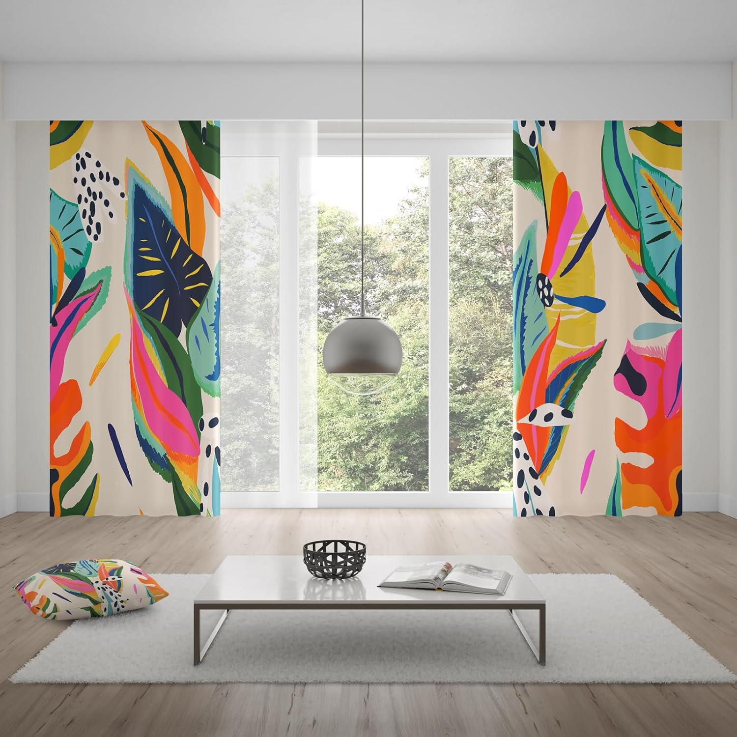 Colorful Blackout Curtains with Grommets 2 Panel Set