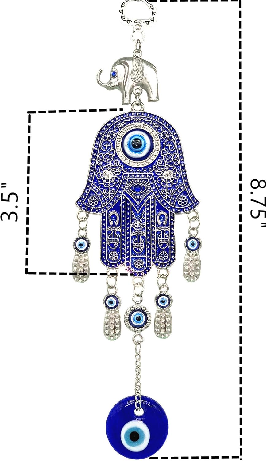 Betterdecor Blue Evil Eye Hamsa Hand Amulet Decoration
