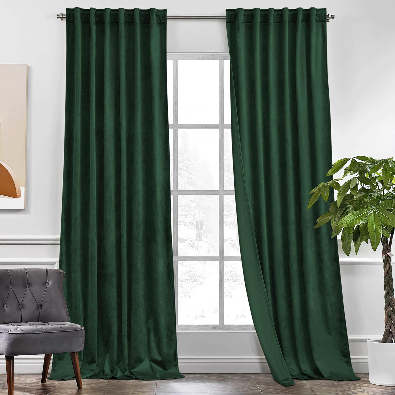 KGORGE Velvet Blackout Curtains 84 Inches Set of 2