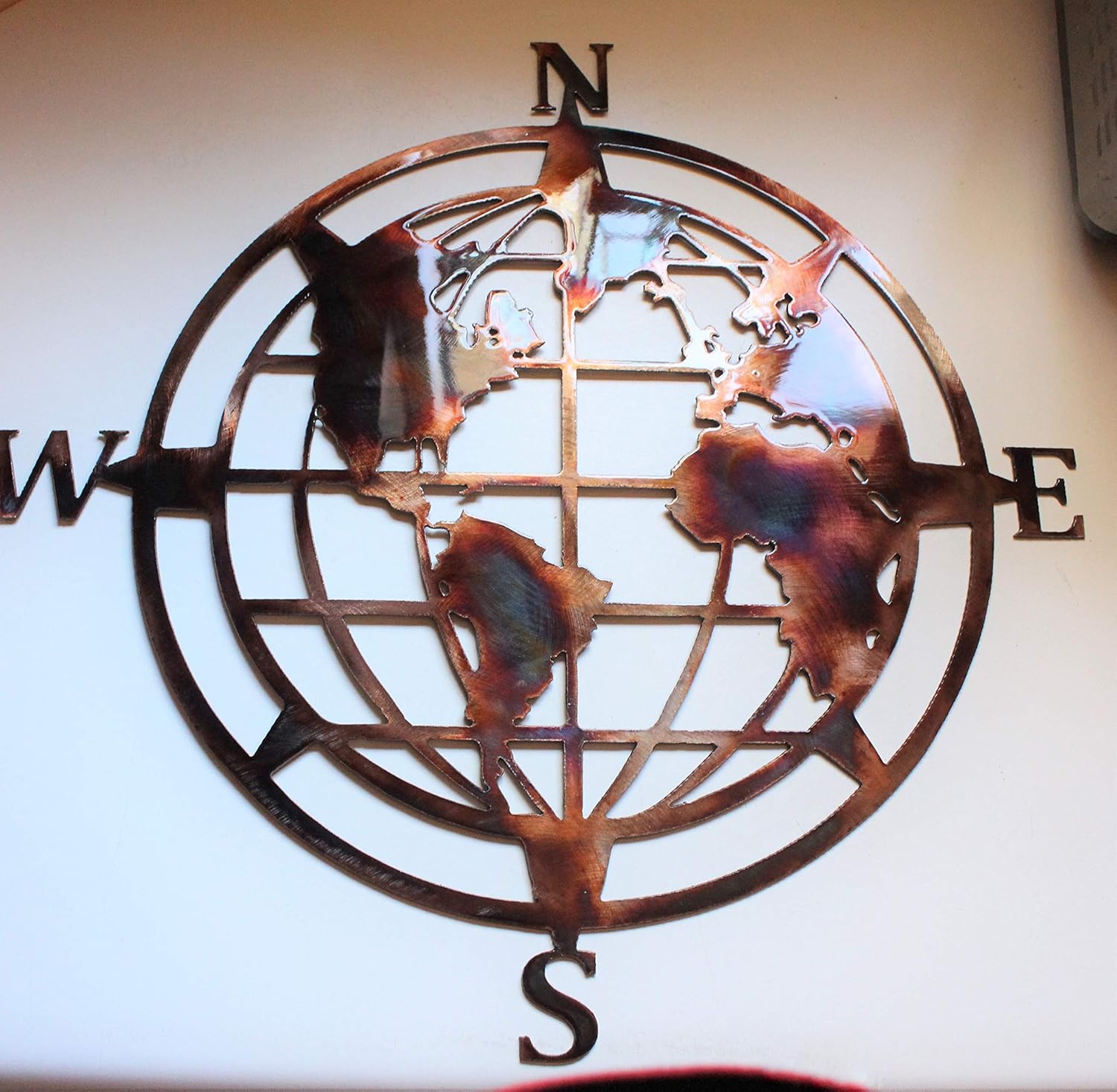 Nautical Compass Wall Art with Globe - 20 30 34 or 36 Inches