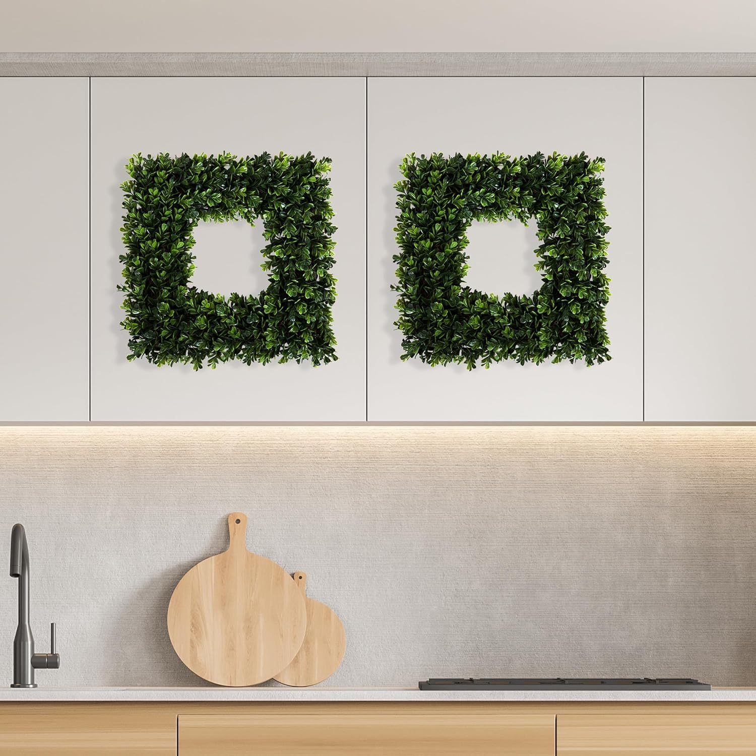 Pure Garden 165-Inch UV Resistant Boxwood Wreath for Front Door
