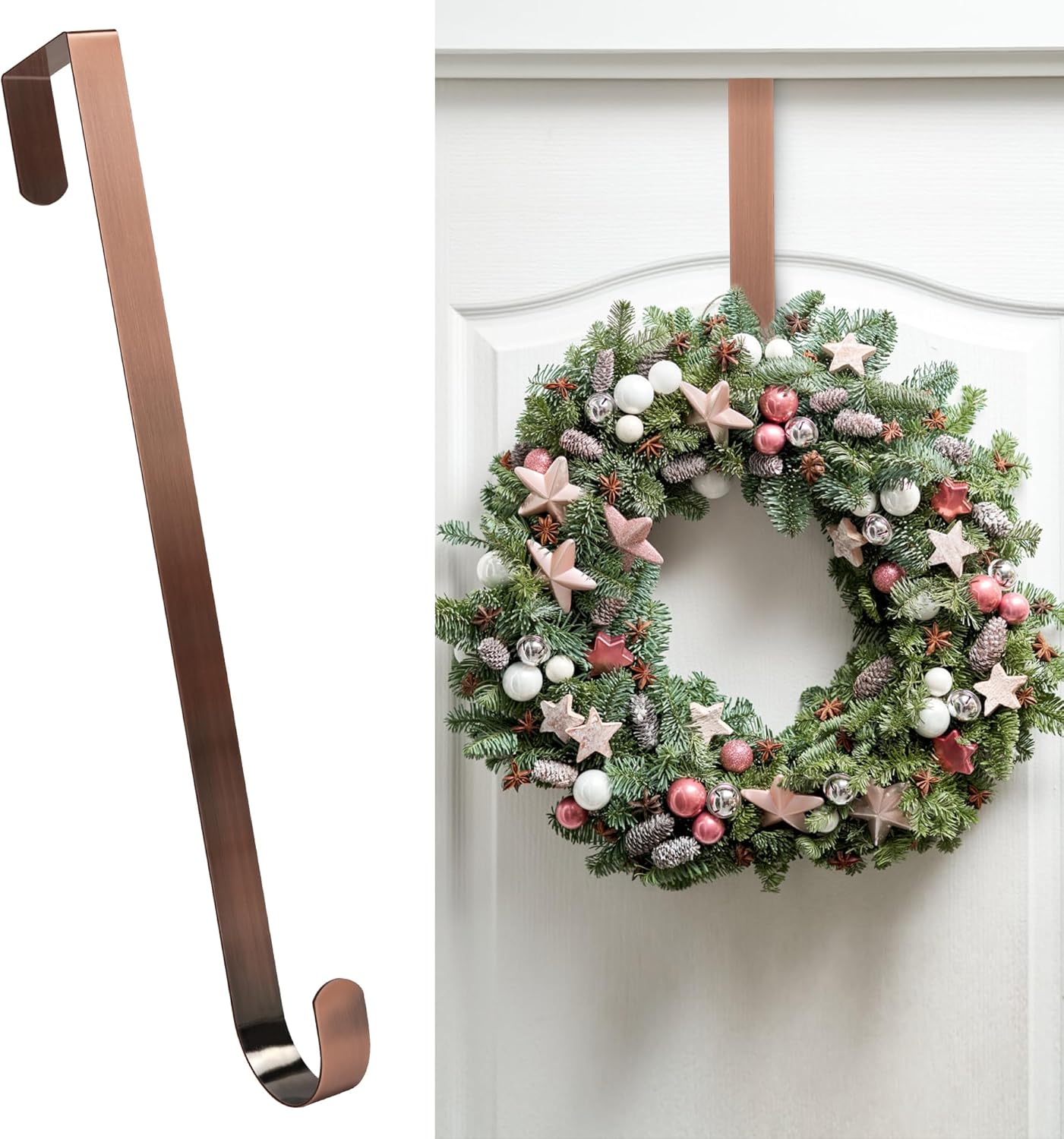 HOOSUN 12 Inch Metal Wreath Hanger for Front Door