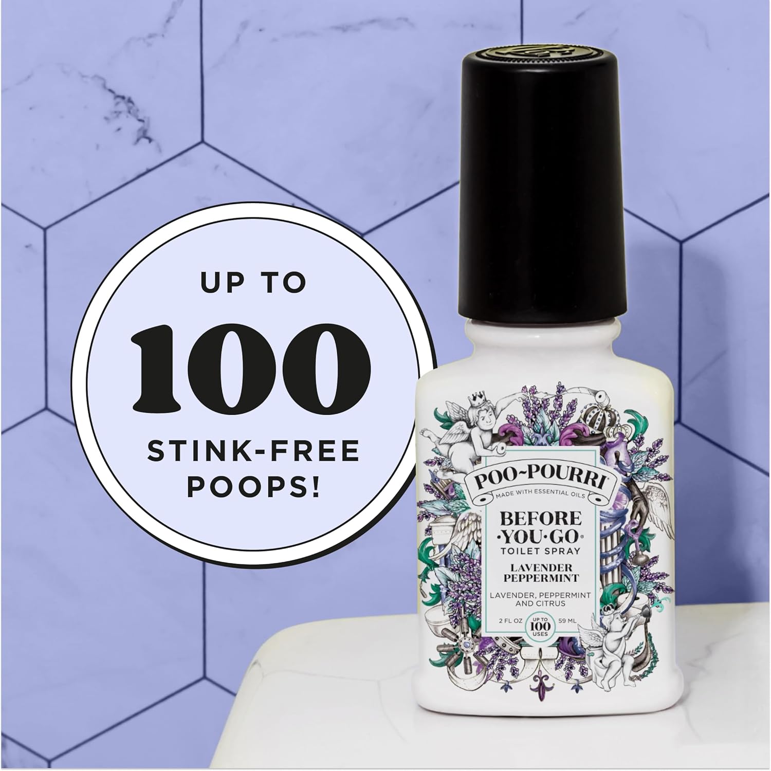 Poo-Pourri Before-You-Go Toilet Spray Lavender Peppermint 2 Fl Oz