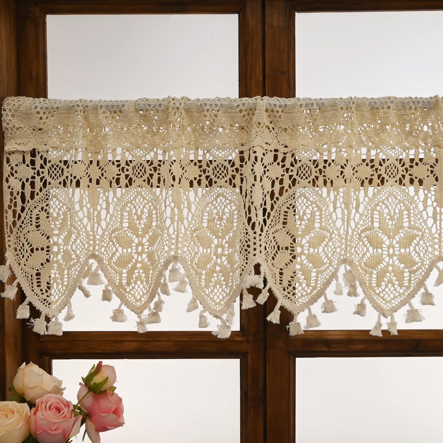 Retro Crochet Valance for Kitchen Window