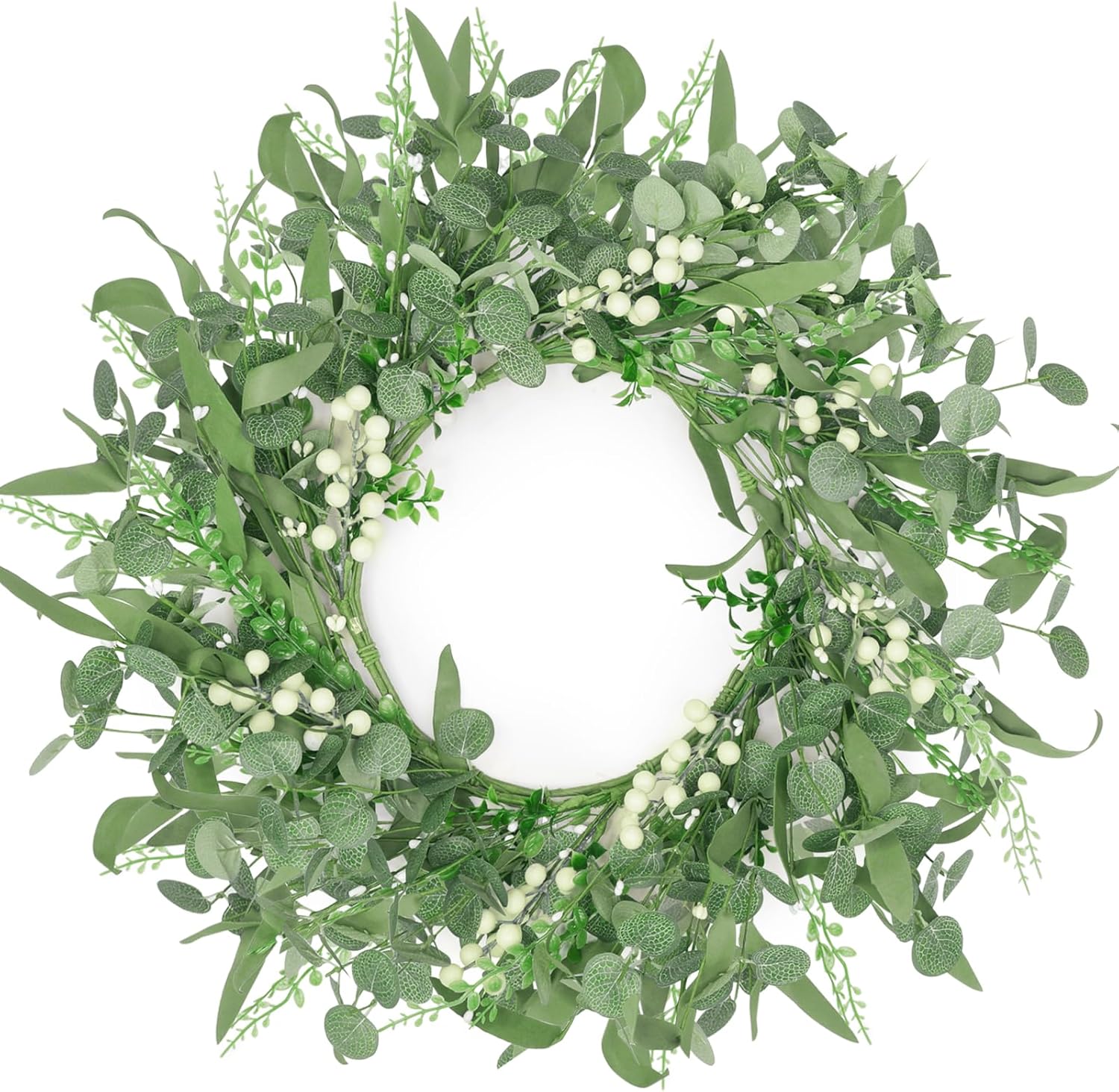 Artificial Eucalyptus Wreath 20 Inch Front Door Decor