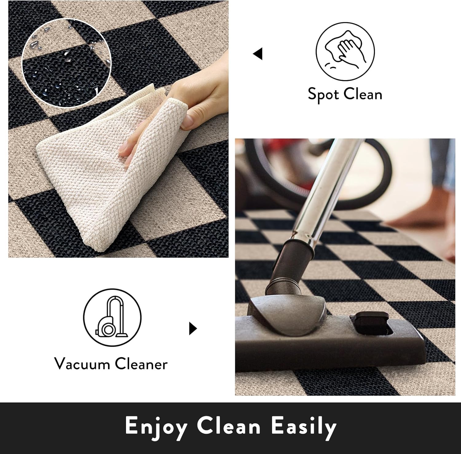 Lahome Checkered Jute Inspired Carpet 3x5