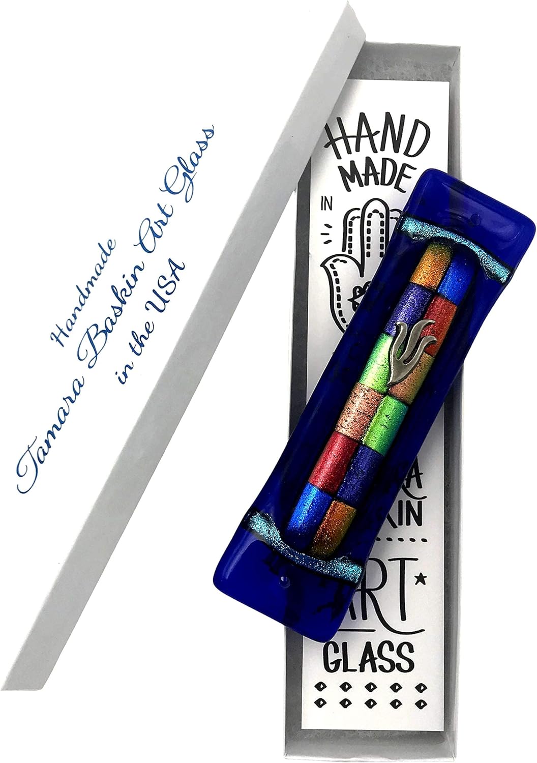 Tamara Baskin Art Glass Twelve Tribes Mezuzah