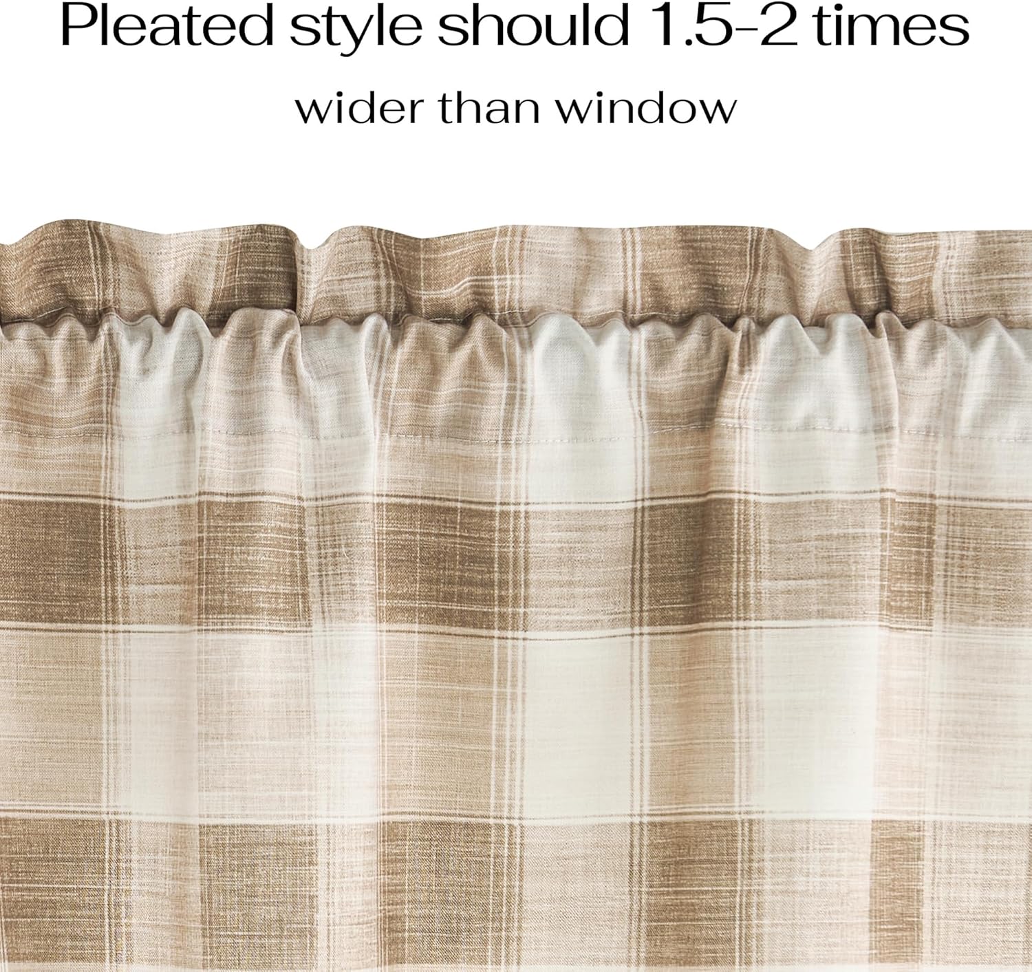 NICETOWN Buffalo Plaid Valance for Kitchen 42x18 Inch