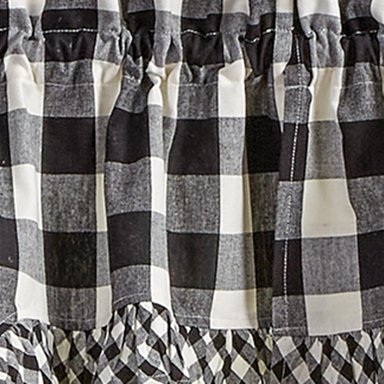 Park Designs Buffalo Check Ruffled Swags - Black 72x36