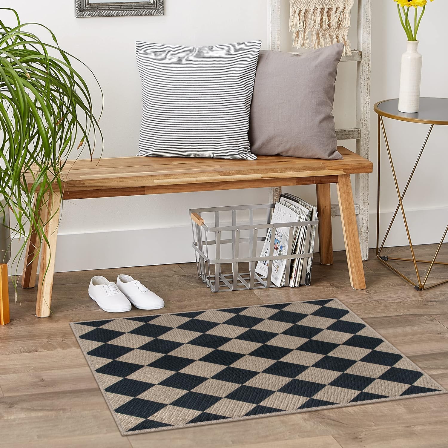 Rugalia Easy Jute Checkered Entryway Rug 2x3