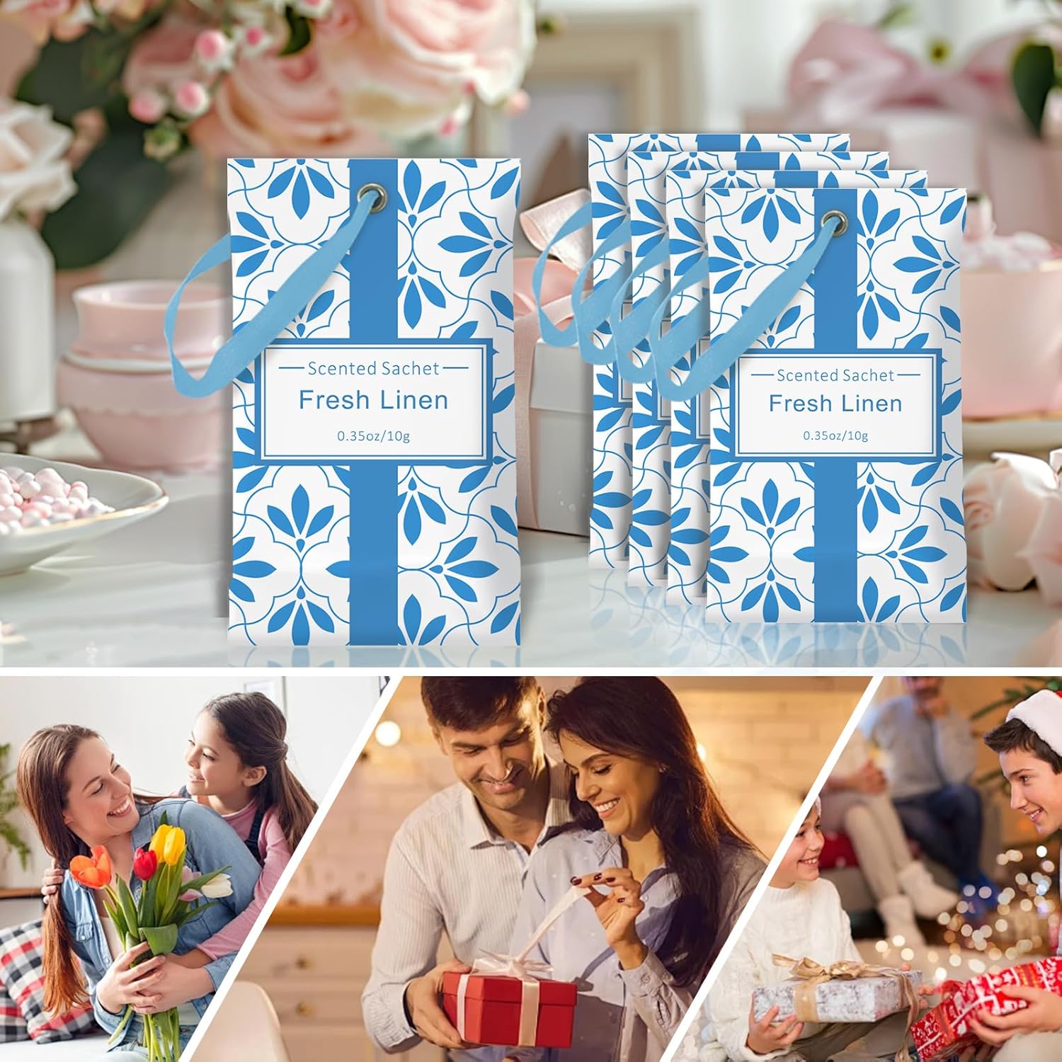 SCENTORINI Linen Scented Sachets 14-Pack Wardrobe Freshener