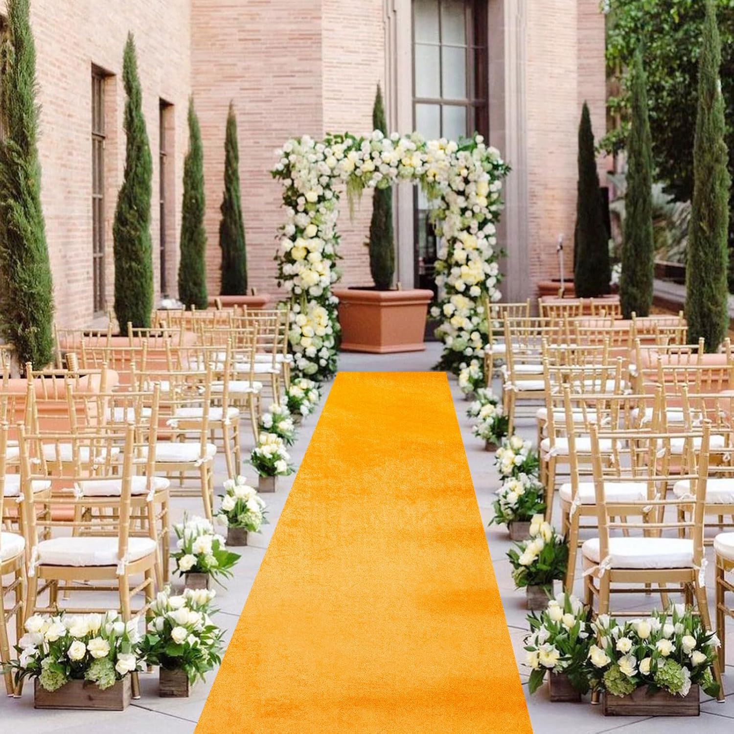 Gold Velvet Aisle Runner for Weddings 45ft x 15ft