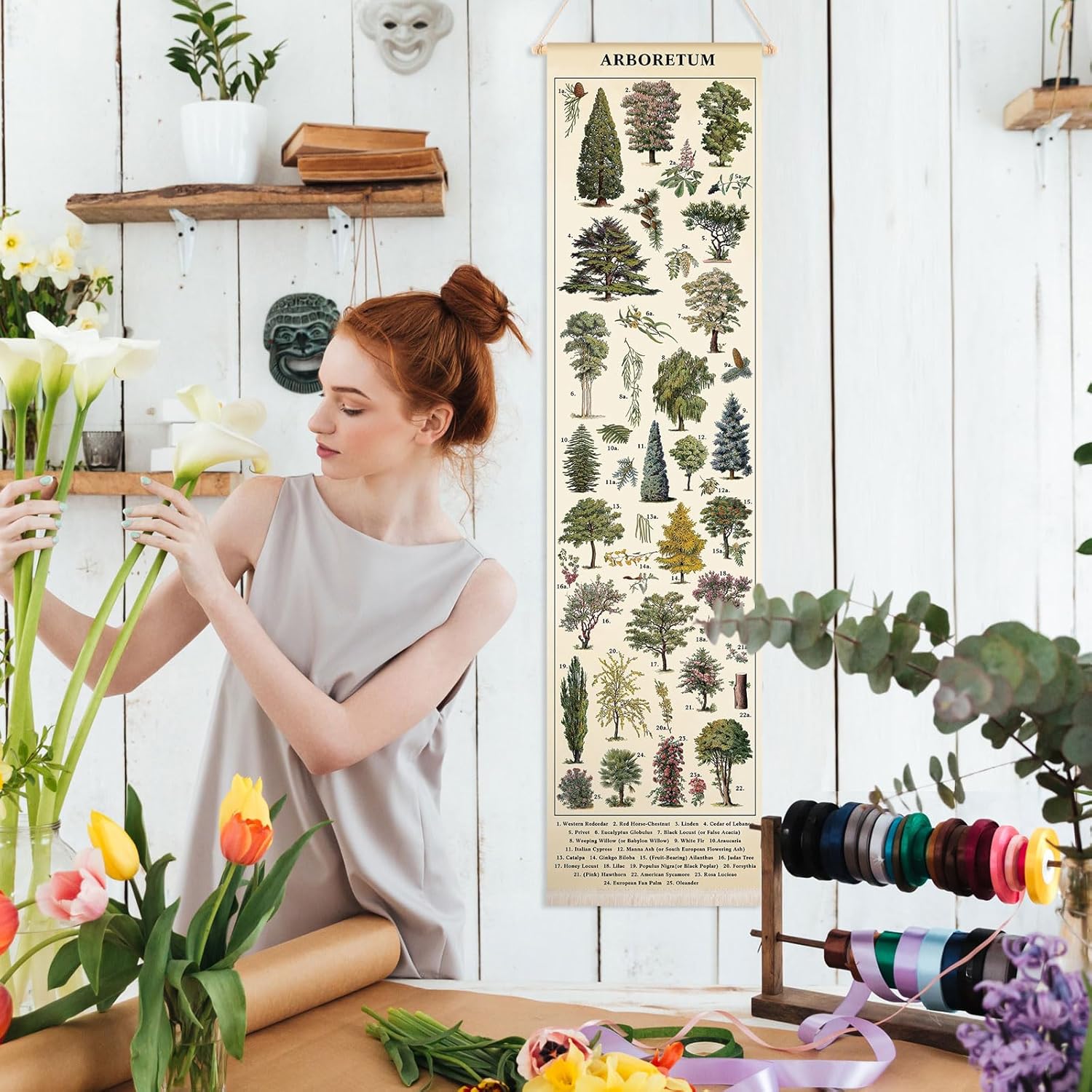 Feifeiya Vintage Plants Vertical Tapestry Wall Art