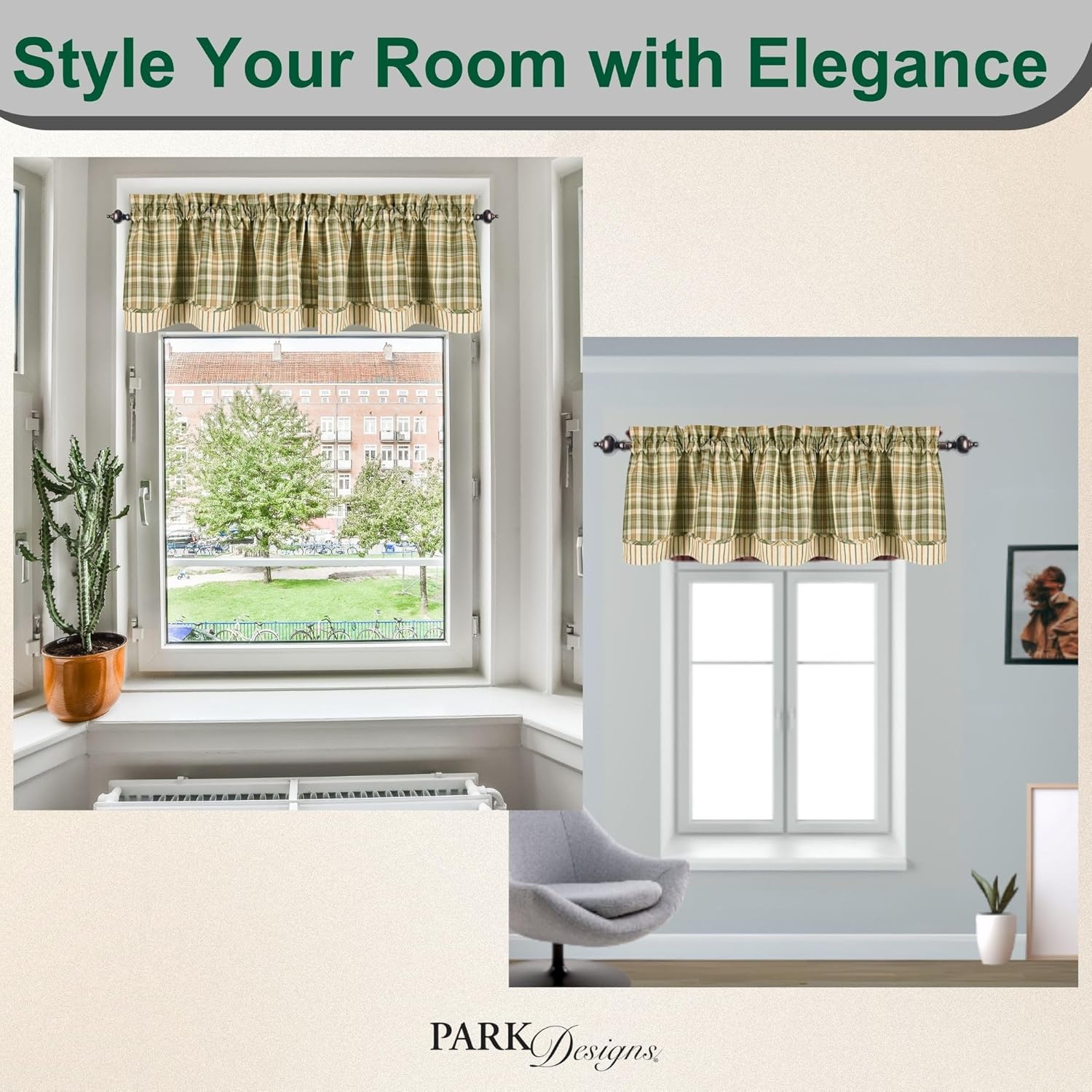Park Designs Rosemary Lined Layer Valance Wine 72x16