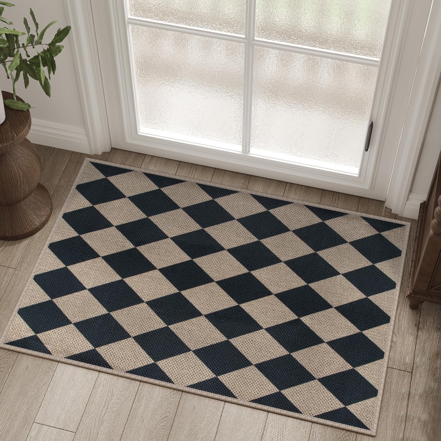 Rugalia Easy Jute Checkered Entryway Rug 2x3