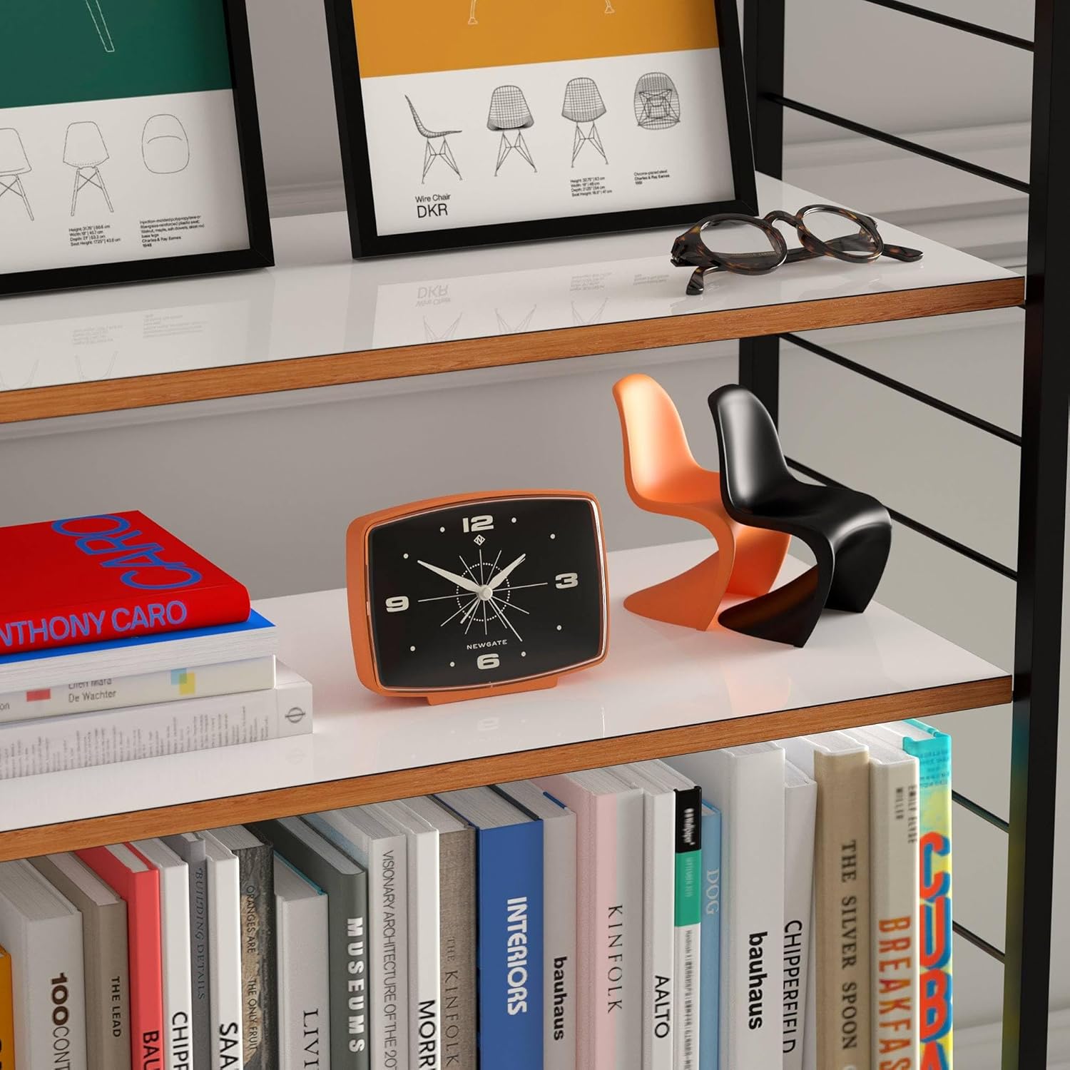 NEWGATE Brooklyn Alarm Clock Retro Design Pumpkin Orange
