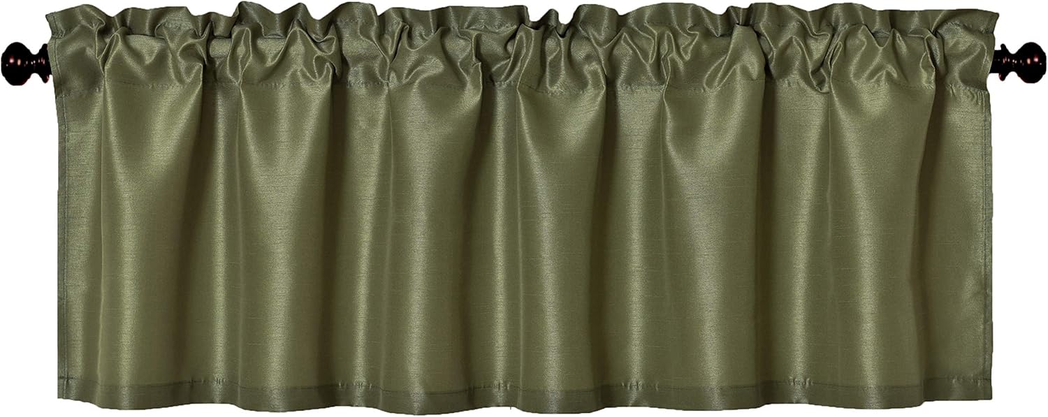 Aiking Home Solid Faux Silk Window Valance Sage 56x16