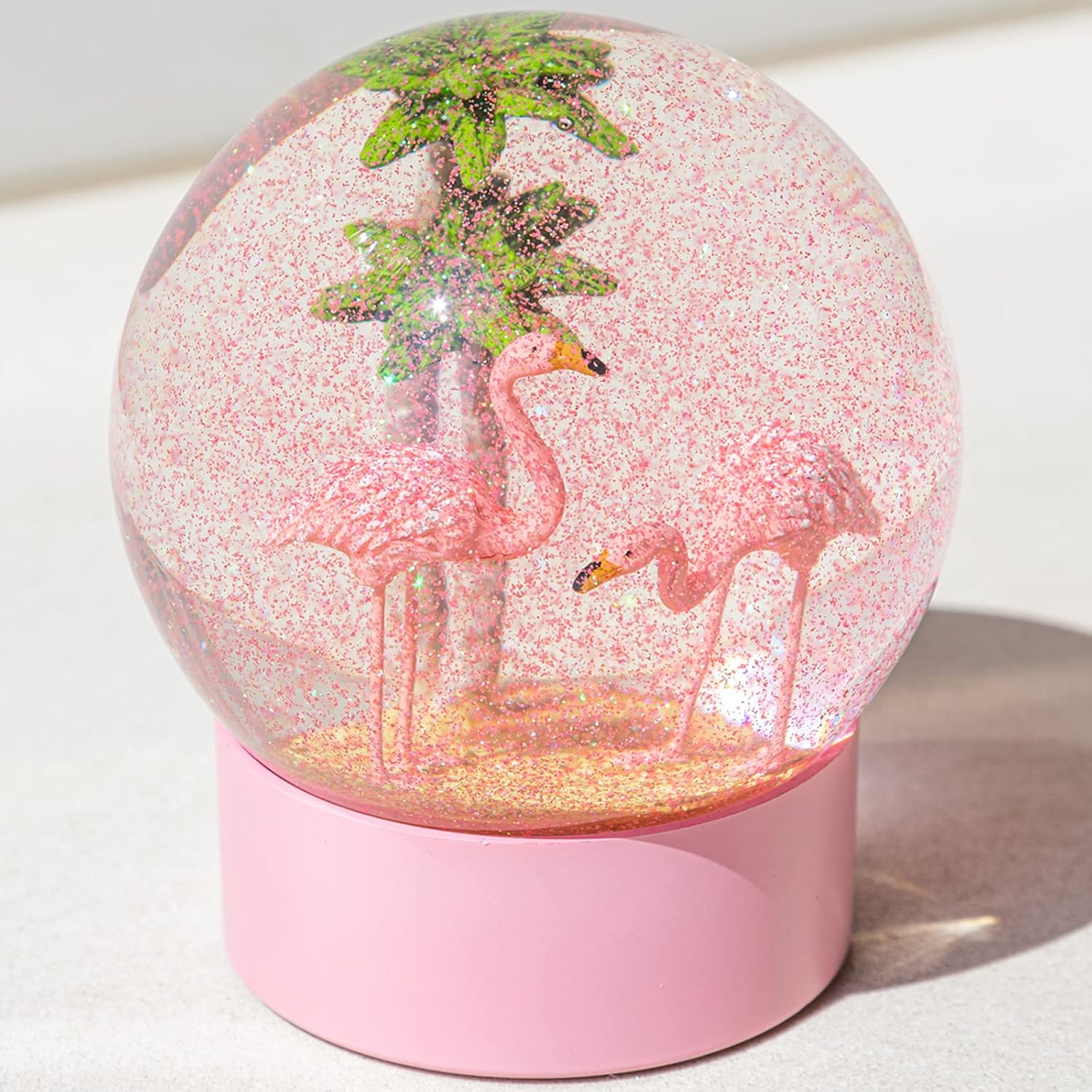 ANGELLOONG Pink Flamingo Snow Globe for Kids